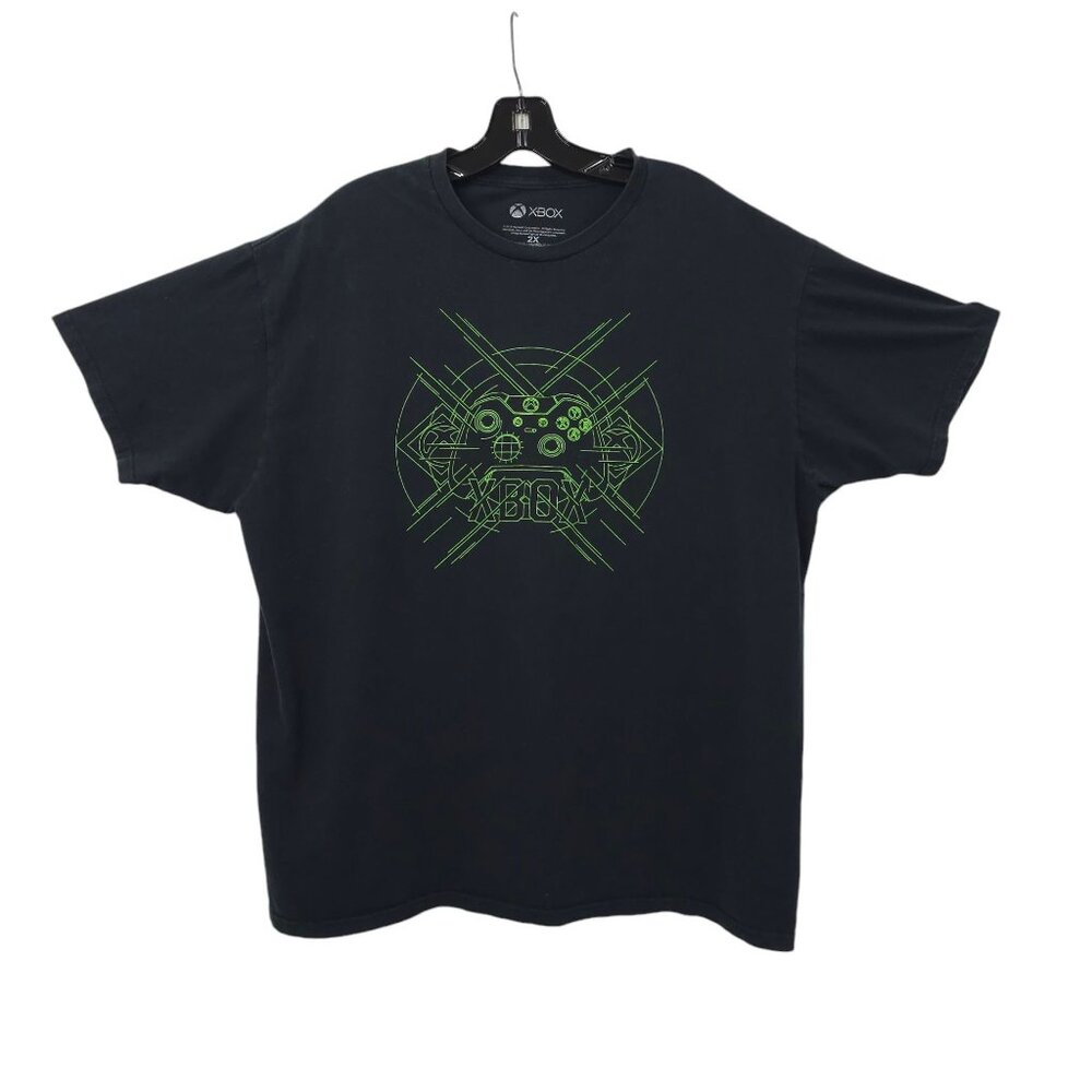 Xbox Neon Green Controller Graphic T Shirt Mens 2X Short Sleeve Ripple Junction